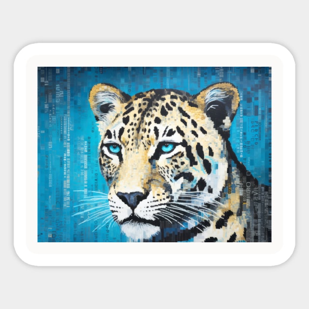 Leopard Animal Art Decor Paint Mosaic Sticker by Cubebox